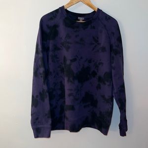 Vince crew neck sweatshirt in dark navy and purple tie dye. Size L
